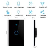Interruptor de Pared WiFi  1 Toma - Sin Neutro - Incluye Capacitor - Alexa y Google