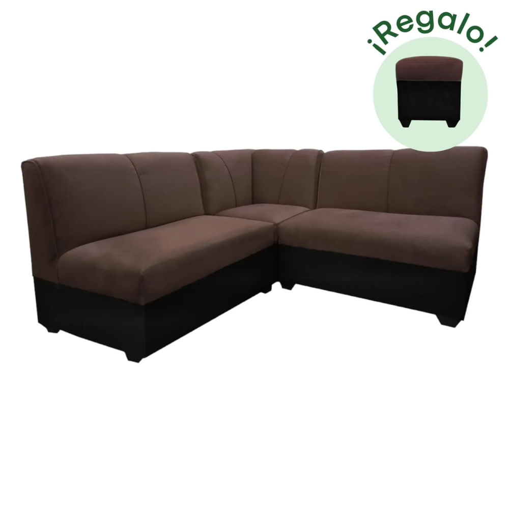 Seccional Provenzal con Banqueta de Regalo Chocolate