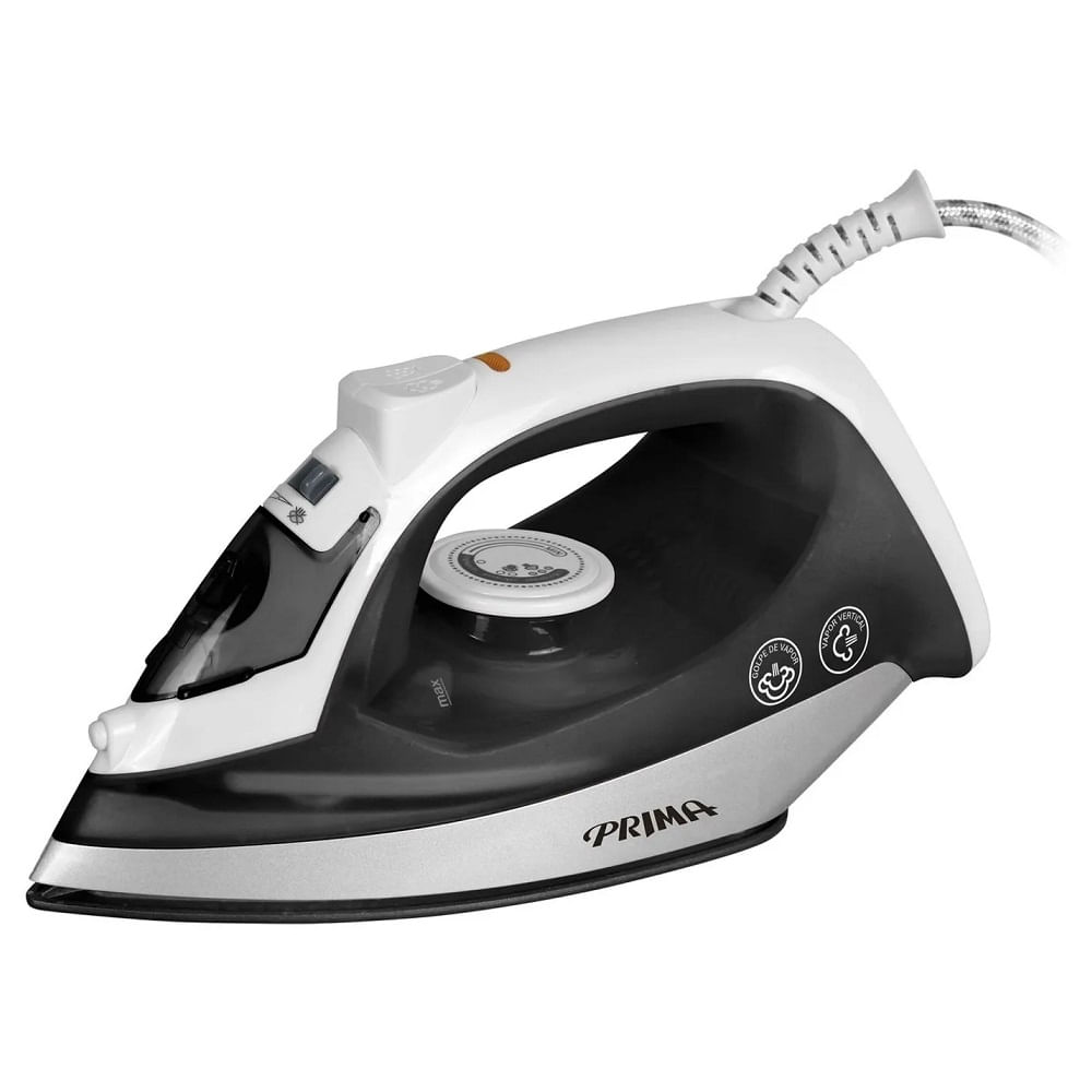 Plancha Prima ES-2472N a Vapor Suela Antiadherente Blanco