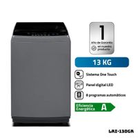 LAVADORA INDURAMA 13 KG  ANTIENRREDO CARGA SUPERIOR GRIS LRI-13DGR