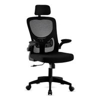 Silla de Oficina Ergonómica con Cabecera Guss - Negro