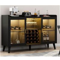 Mueble de Bar Elegante Sanchez 2 Puertas Color Negro TU MESITA