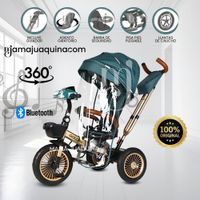 Triciclo Guiador 3 En 1 «GOLDEN PRIME» con Bluetooth Green