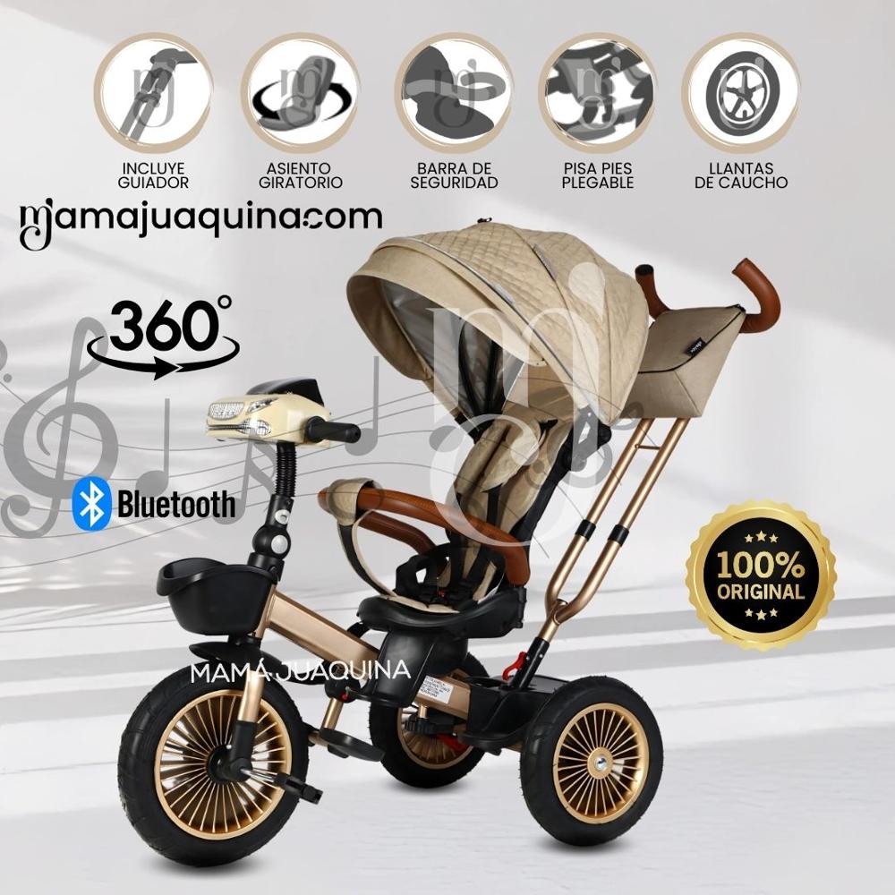 Triciclo Guiador 3 En 1 «GOLDEN II NEW COLLECTION» USB Beige