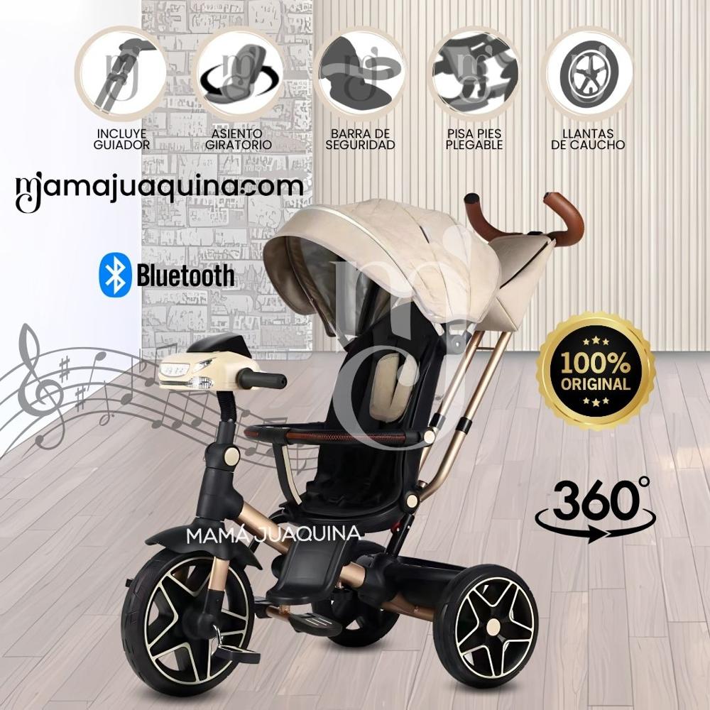 Triciclo Giratorio 5 en 1 «NOVA NEW» USB Bluetooth Beige
