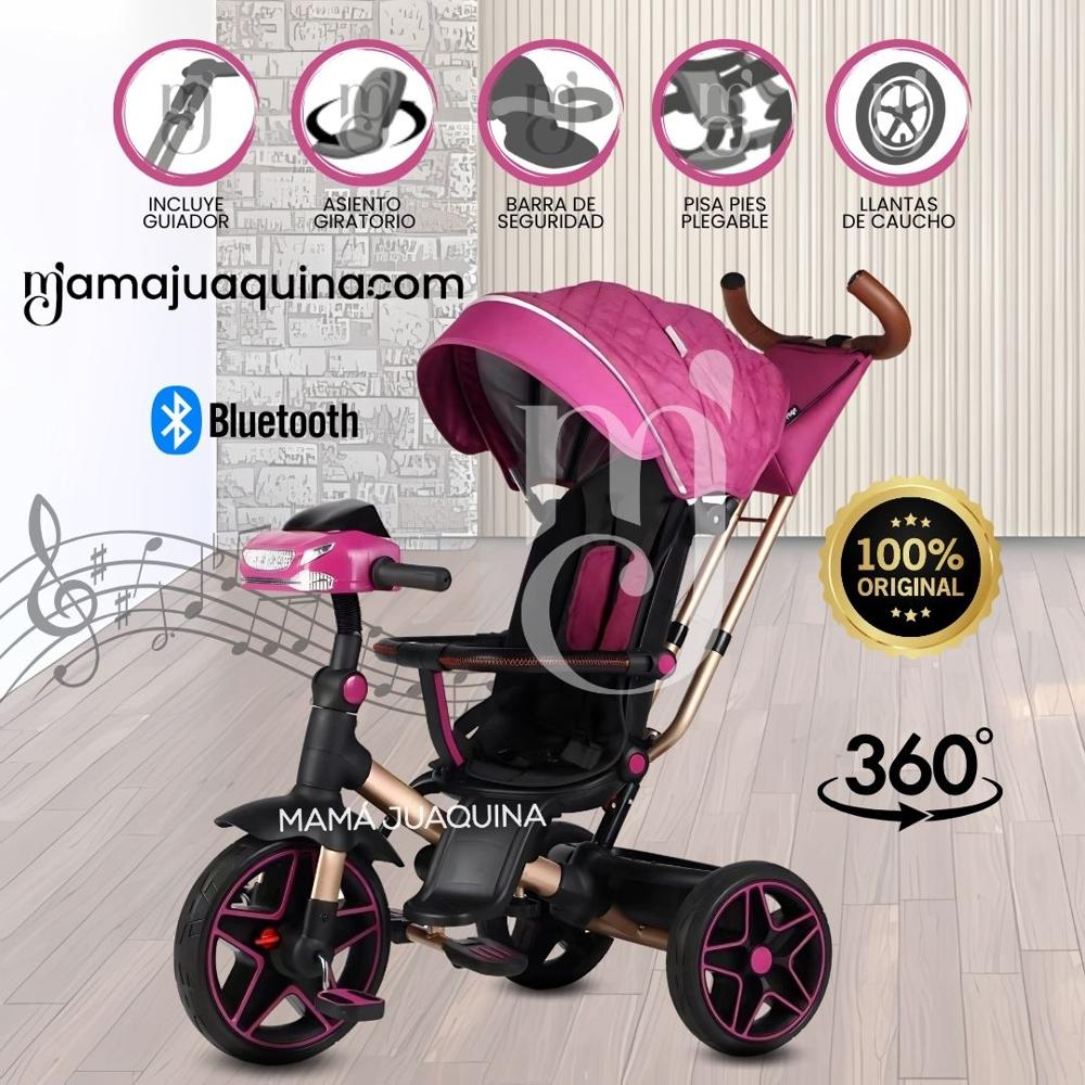 Triciclo Giratorio 5 en 1 «NOVA NEW» USB Bluetooth Fucsia