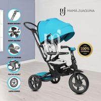 Triciclo Guiador Plegable «Quill Prime» Celeste