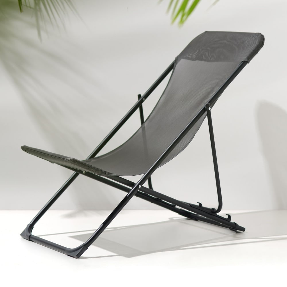 Silla de Exterior Orange Relax 3 Posiciones Gris Poliéster