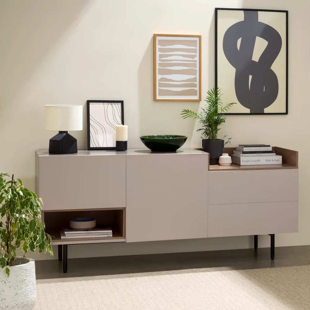 Aparador Moderno Clarita 2 Cajones/2 Puertas Capri/Gales TU MESITA