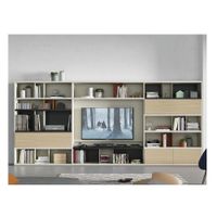 Estante Moderno Kennedi color Blanco/Duna/Negro 4 puertas TU MESITA