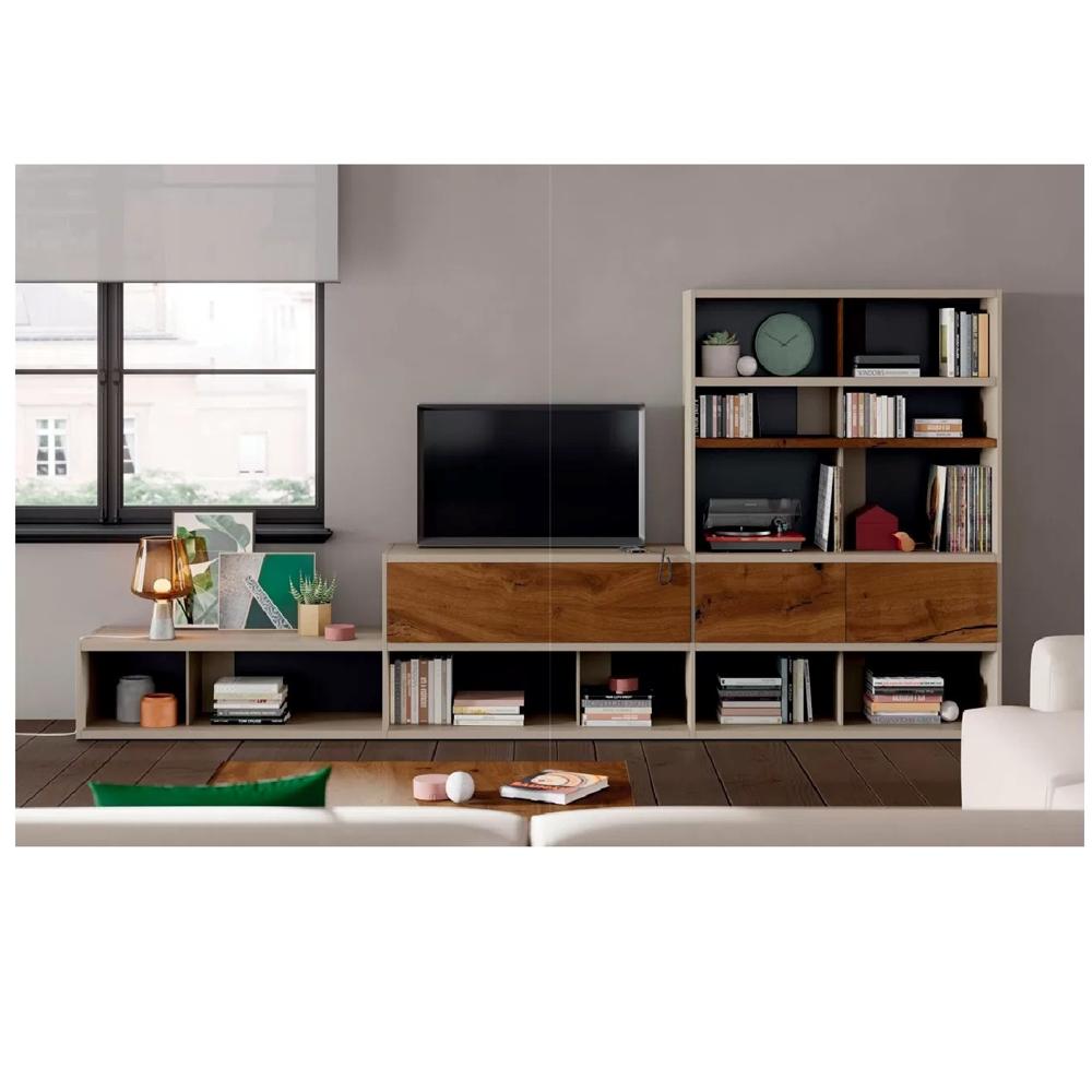 Librero Estante Moderno Jackson color Taupe/Dolcetto 3 puertas TU MESITA