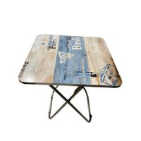 Mesa Plegable Cuadrada 70cm Portatil PIcnic Multiusos Oficina Hogar Celeste
