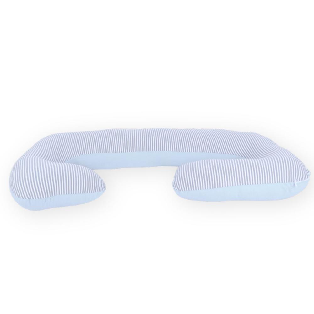 Cojin Multifuncional Acolchonaditos Celeste Rayas Plomas