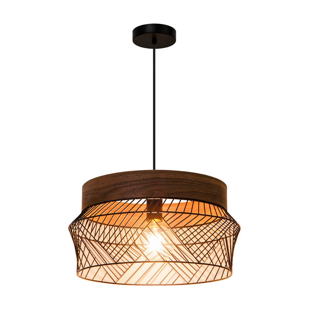 Lámpara Colgante Trendy Orange Kanel E27 en Negro de Metal 125 cm