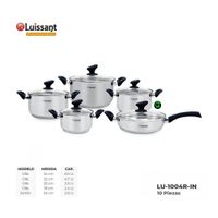 Set de ollas LUISSANT Acero Inoxidable LU-1004R-IN 10 Piezas