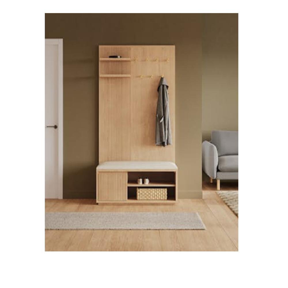 Recibidor Moderno Zenda color Roble Natural 1 puerta TU MESITA