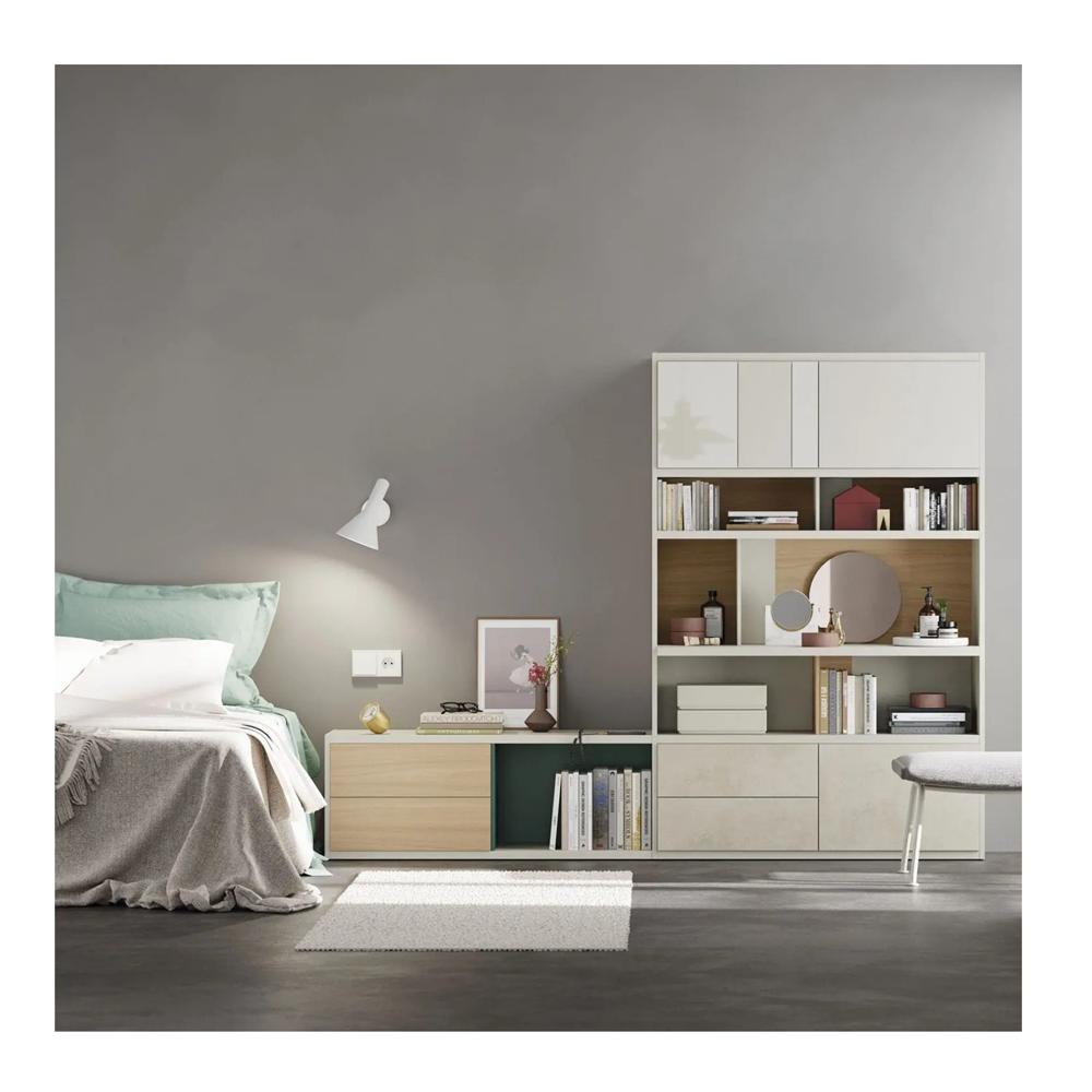 Librero Minimalista Donald con Espejo Multicolor 4 cajones TU MESITA