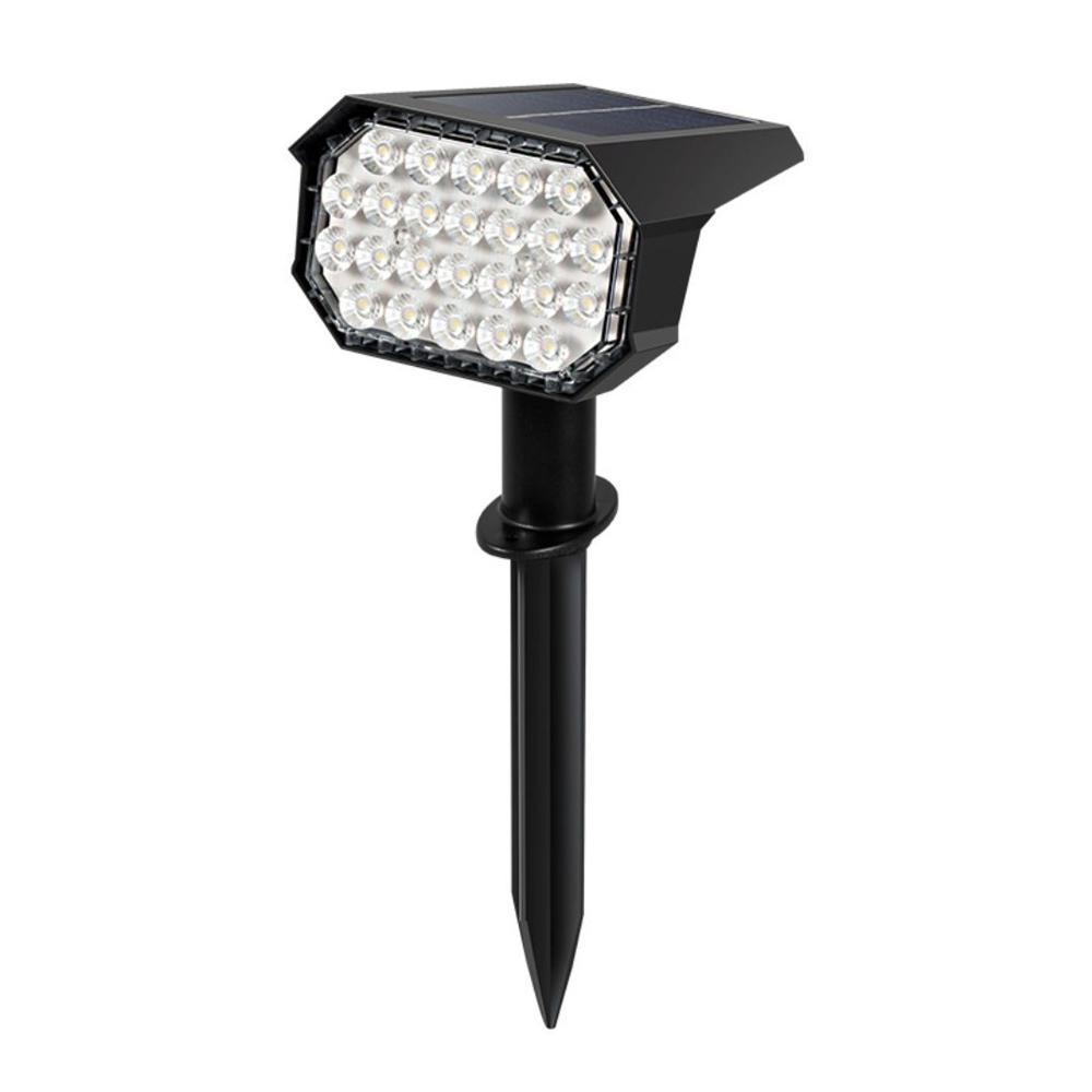 Lámpara Solar Exterior 24 LED IP65 Recargable para Jardín y Pared