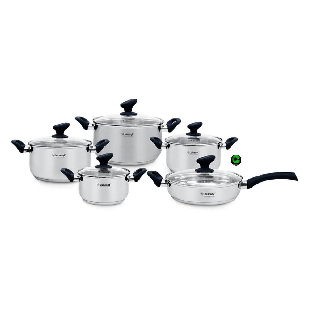 Juego de ollas LUISSANT Acero Inoxidable LU-1004R-IN 10Piezas