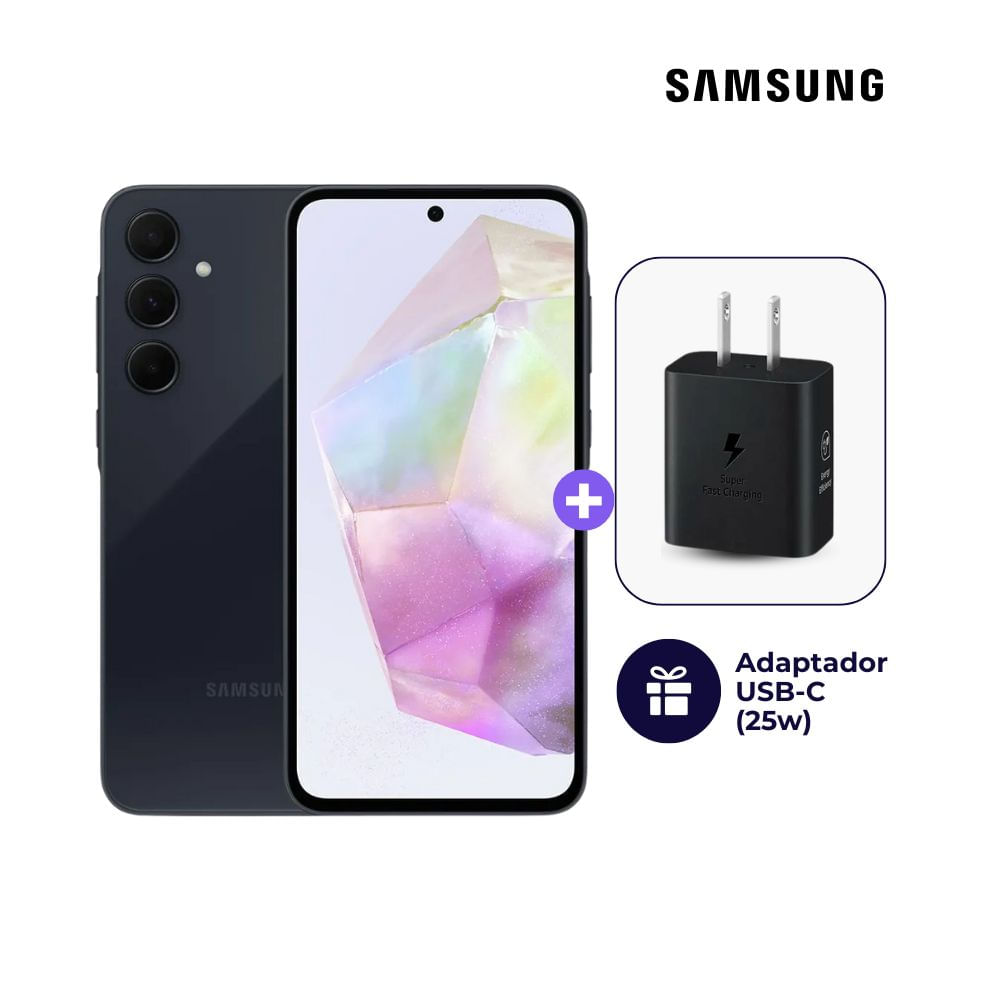Celular Samsung Galaxy A35 5G 256GB 8GB Negro + Adaptador USB-C Samsung Original 25W