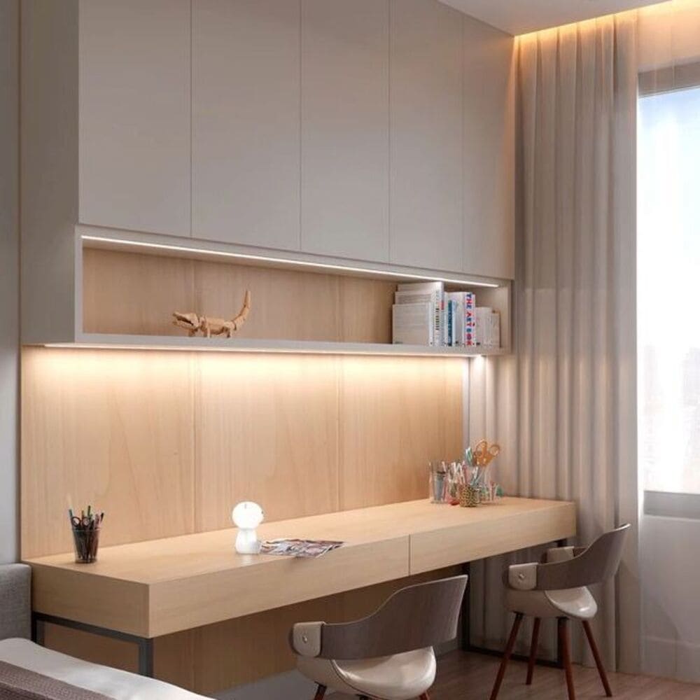 Escritorio Moderno Nizco con Luces Led Color Capri/Panela TU MESITA