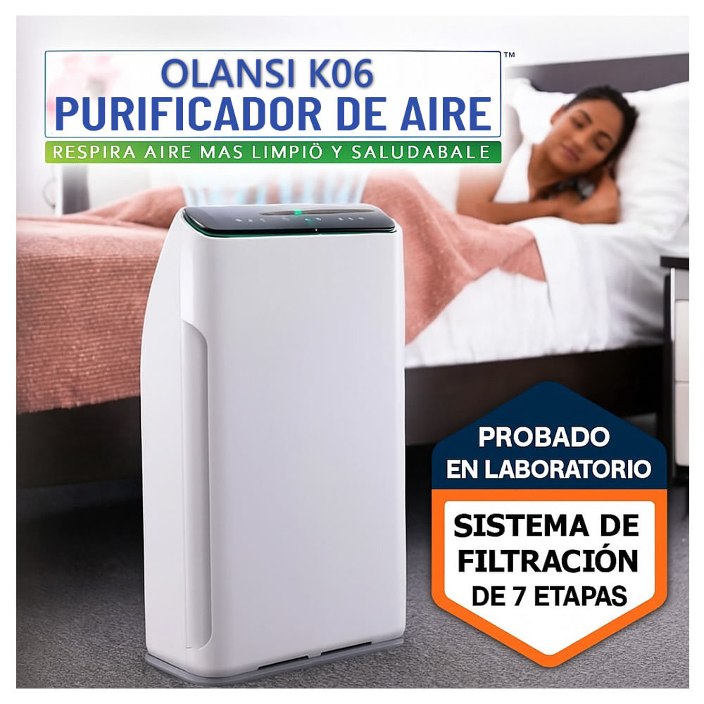 Purificador de Aire con 7 Etapas con Filtro Hepa H13 320m3 Olansi K06