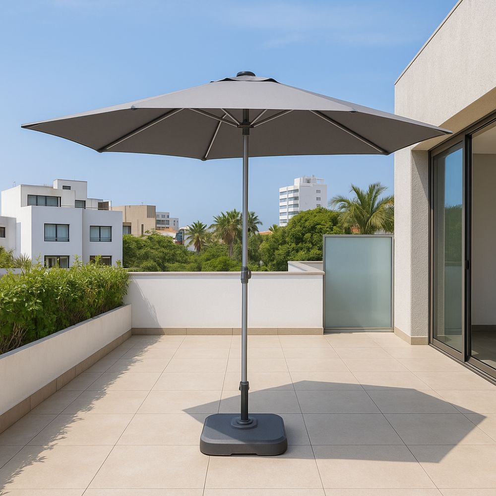 Sombrilla de Terraza Central Hexagonal 262cm Gris Orange