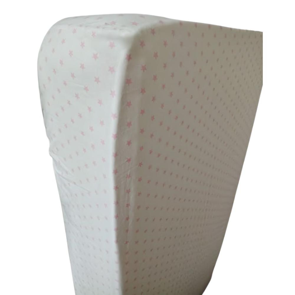 Sabanas Bajeras Ajustable BABYTU Talla cuna estandar diseño estrellitas rosadas