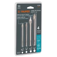 Juego de Brocas para Vidrio 4 Piezas Truper 101798