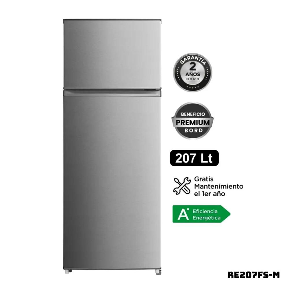 REFRIGERADORA BORD 207 L TOP FREEZER PLATEADO RE207FS-M