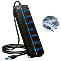 HUB USB 3.0 de 7 Puertos Con Interruptor para Laptop PC