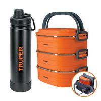 Kit Lonchera Térmica + Termo Acero Inoxidable 750ml Truper 62126-66076