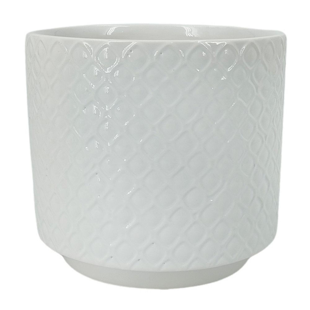 Maceta Cerámica Blanco Orange