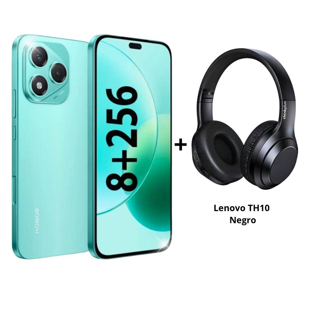 Celular Honor 400 lite 6.7"" Verde 256GB 8GB 108MP + Audífonos Lenovo TH10 Negro Bluetooth 5.1