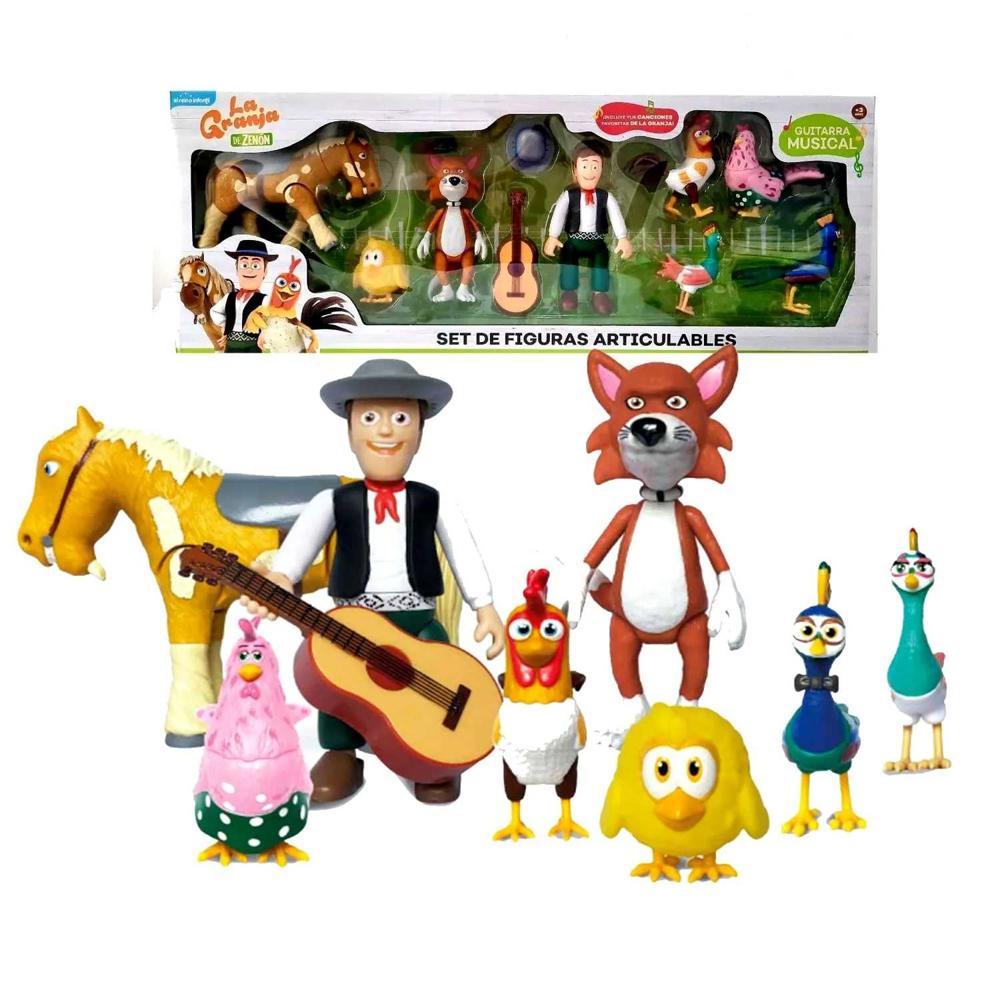 Set de Figuras Articulables La Granja de Zenón 9 Piezas Caballo Percherón GZM-9