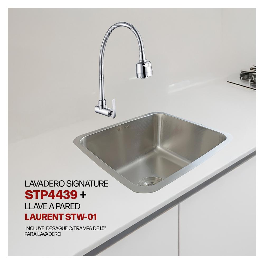 Combo De Lavadero Signature STP4439 + Desagüe C/Trampa De 1.5""+ Llave Laurent STW-01 Stone