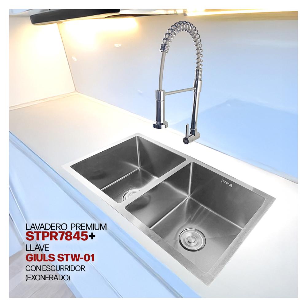 Combo De Lavadero Premium STPR7845 + Llave Giuls STW-01 Con Escurridor (Exonerado)