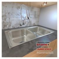 Combo De Lavadero Prime STL8550 + Desagüe C/Trampa De 1.5"" + Llave Laurent STW-01 Stone