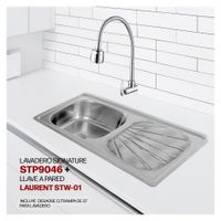 Combo De Lavadero Signature STP9046 + Desagüe C/Trampa De I.5""+ Llave Laurent STW-01 STONE