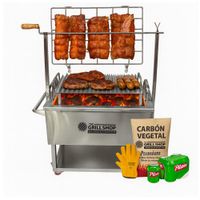 Caja China Grande 3 en 1 Acero inoxidable + Guantes + Carbón +Cerveza