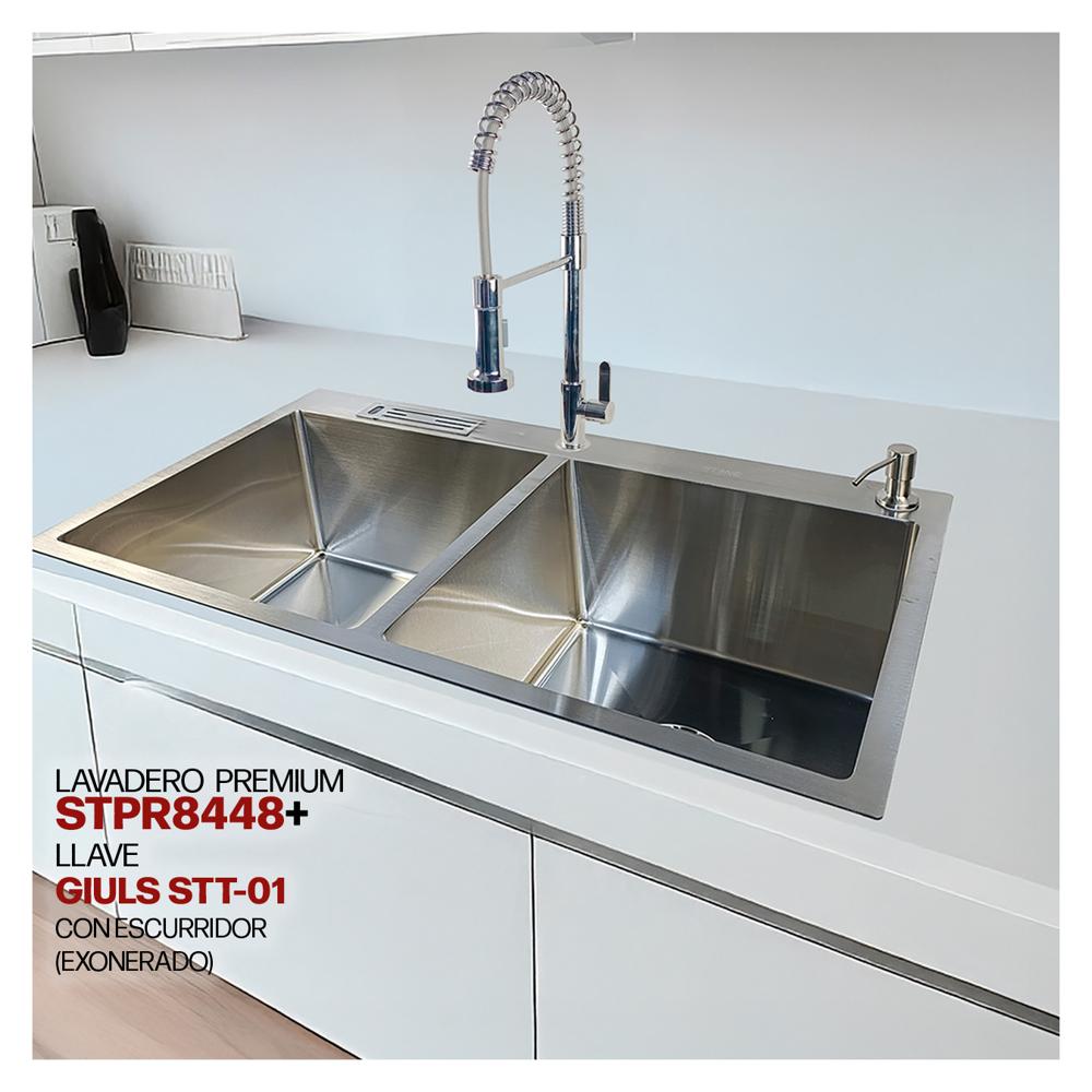 Combo De Lavadero Premium STPR8448 + Llave Giuls STT-01 Con Escurridor (Exonerado)