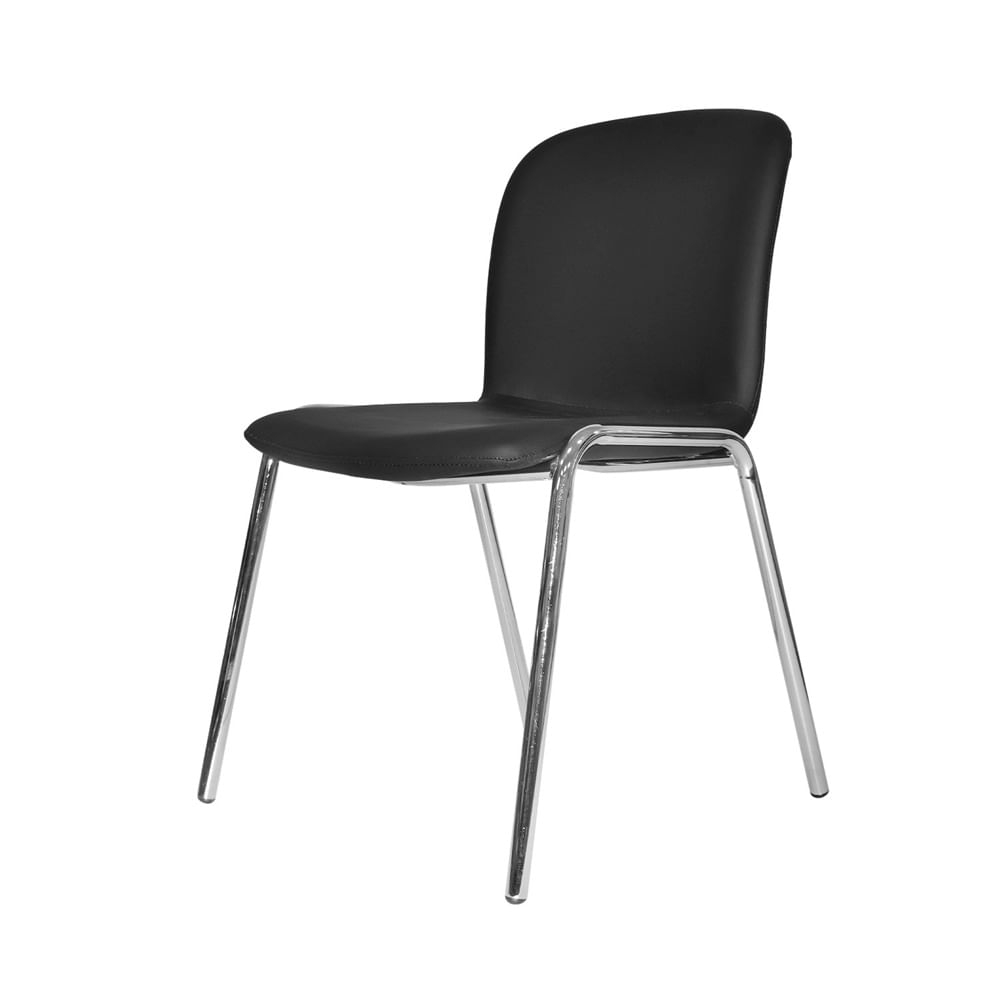 Silla Interlocutor Fija Baru Cuero Negro Ofideas