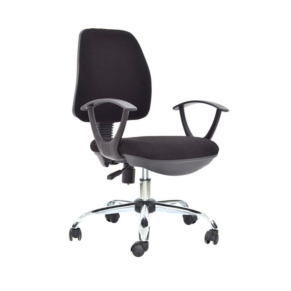 Silla Ergonómica Semireclinable Lee Cromado Negro Brazos Fijos Ofideas