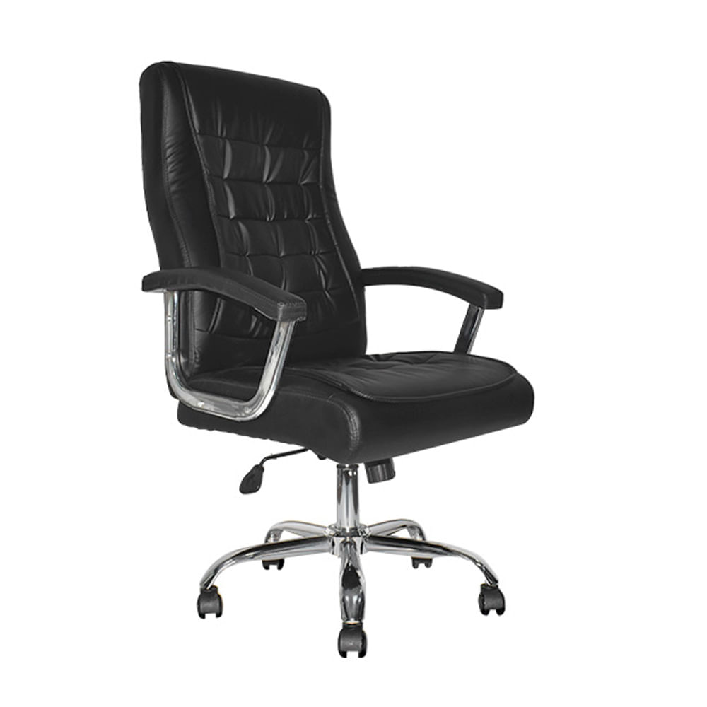 Silla Ergonómica Presidente Shiny Pro Cuero Negro Ofideas