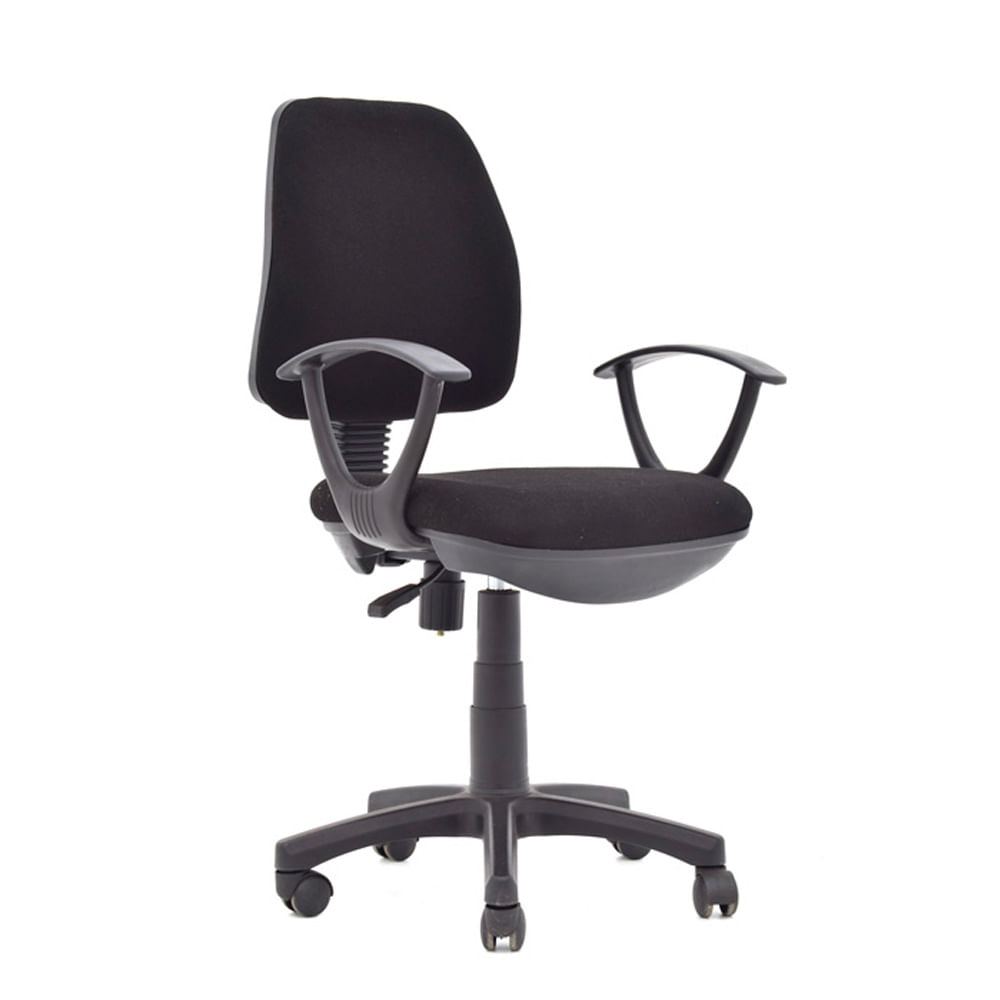 Silla Ergonómica Semireclinable Lee Nylon Negro Brazos Fijos Ofideas