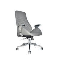 Silla De Oficina Presidente Cuero Gris Mark Pro Premium Ofideas