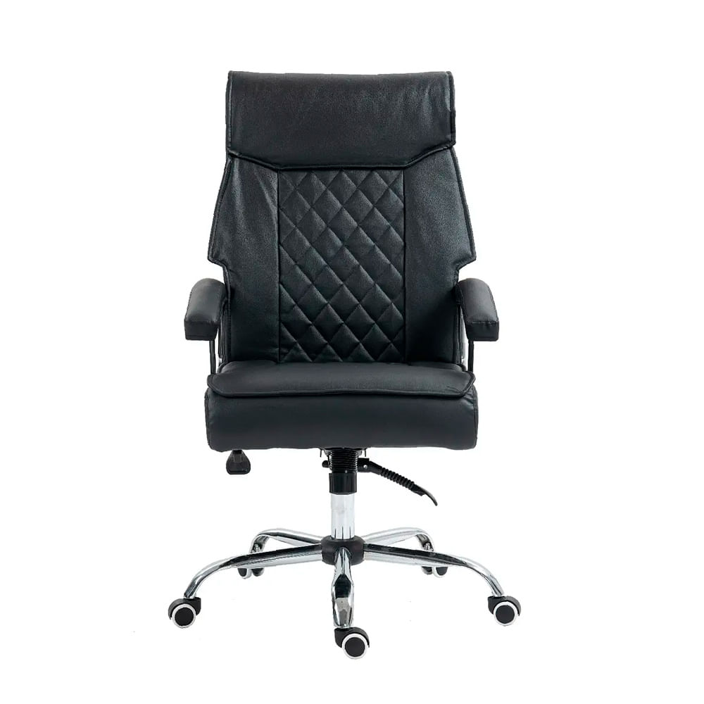 Silla Ergonómica Cuero Tirana Presidente Negro Ofideas