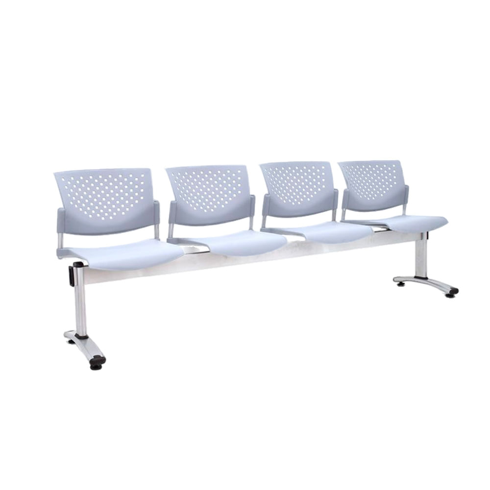 Banqueta De Espera Tandem Butterfly 4 Asientos Gris Estructura Gris Ofideas