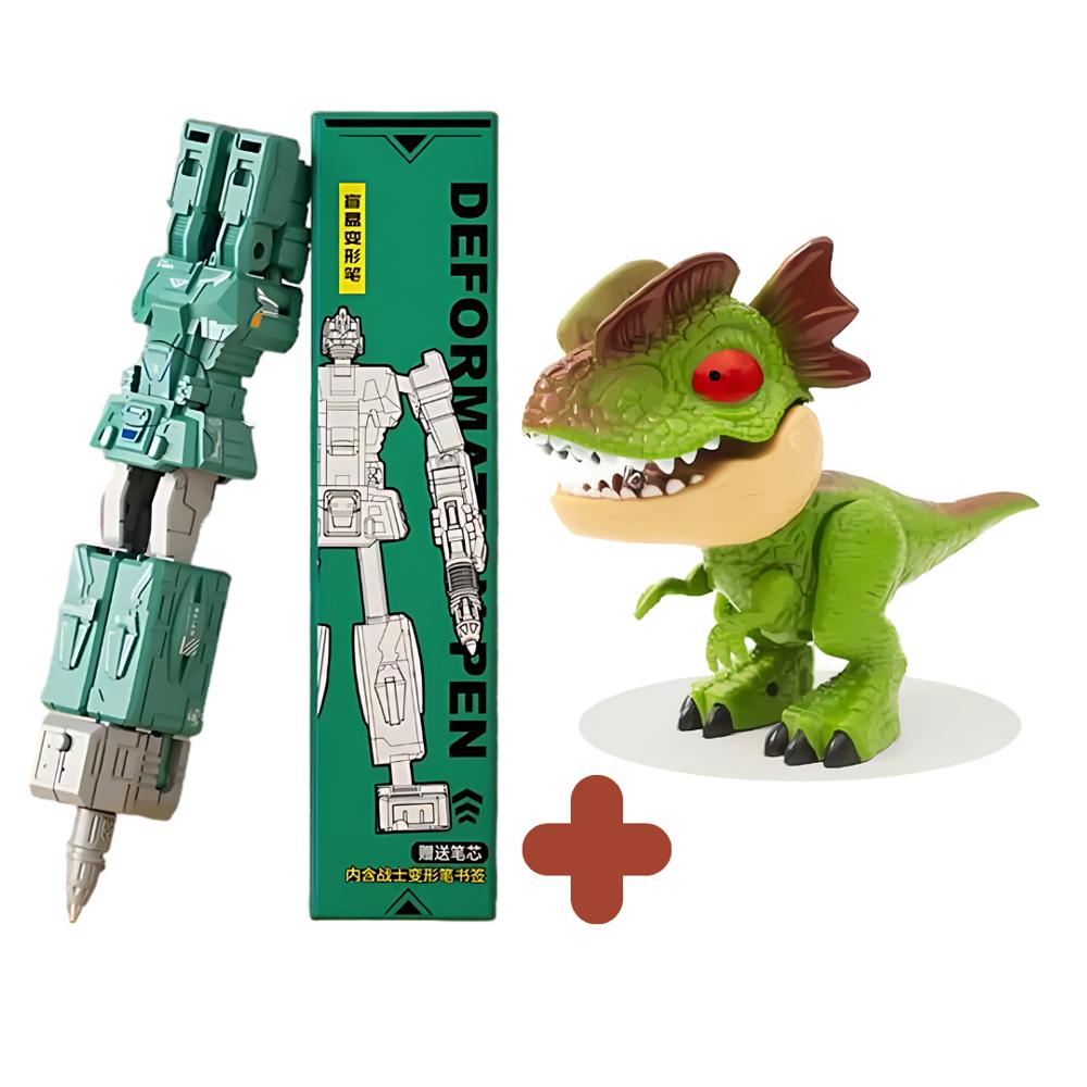 Combo Escolar: Lapicero Transformers y Dino 5 en 1 Verde