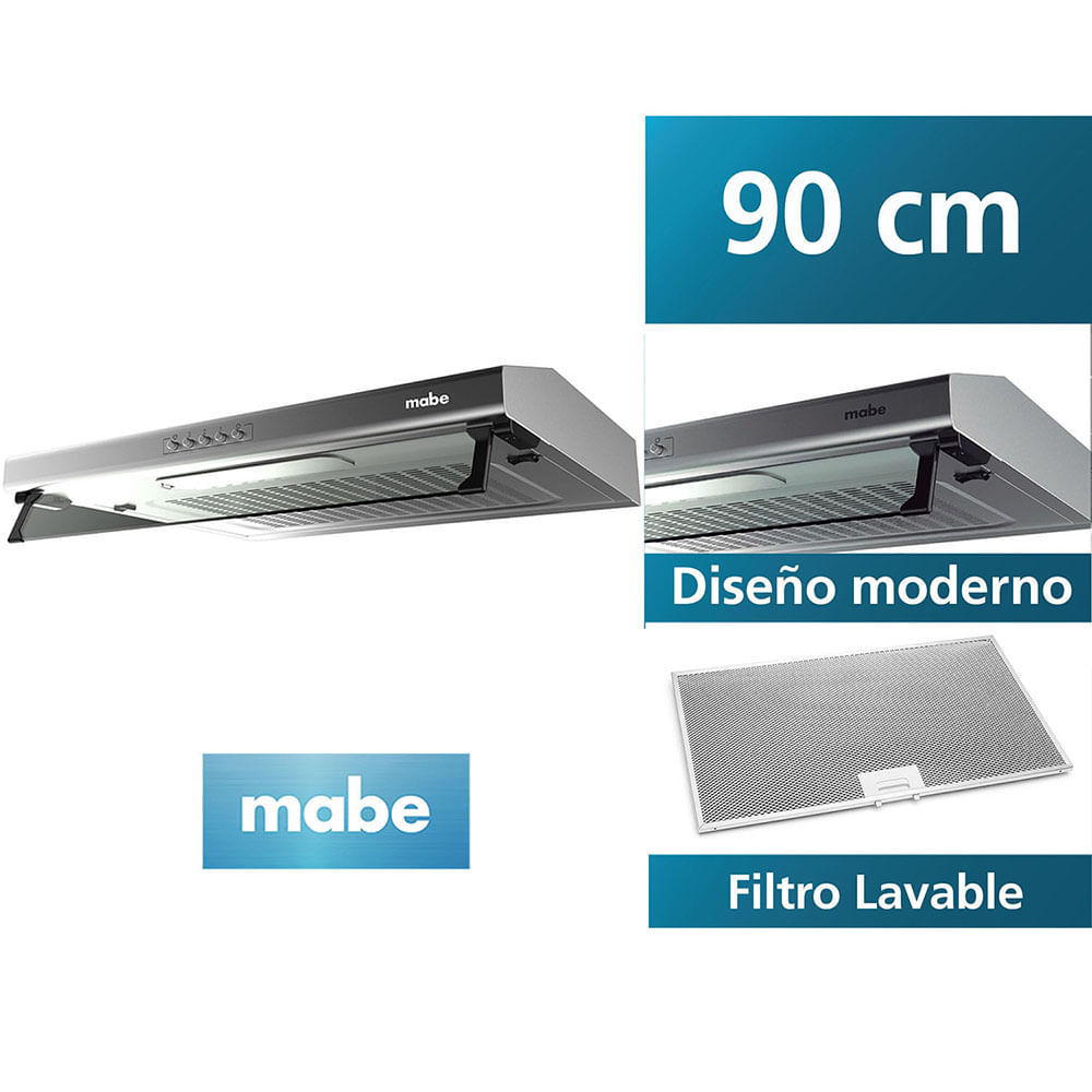 Campana Extractora 90cm Mabe cmU6020PI0 Acero Inoxidable